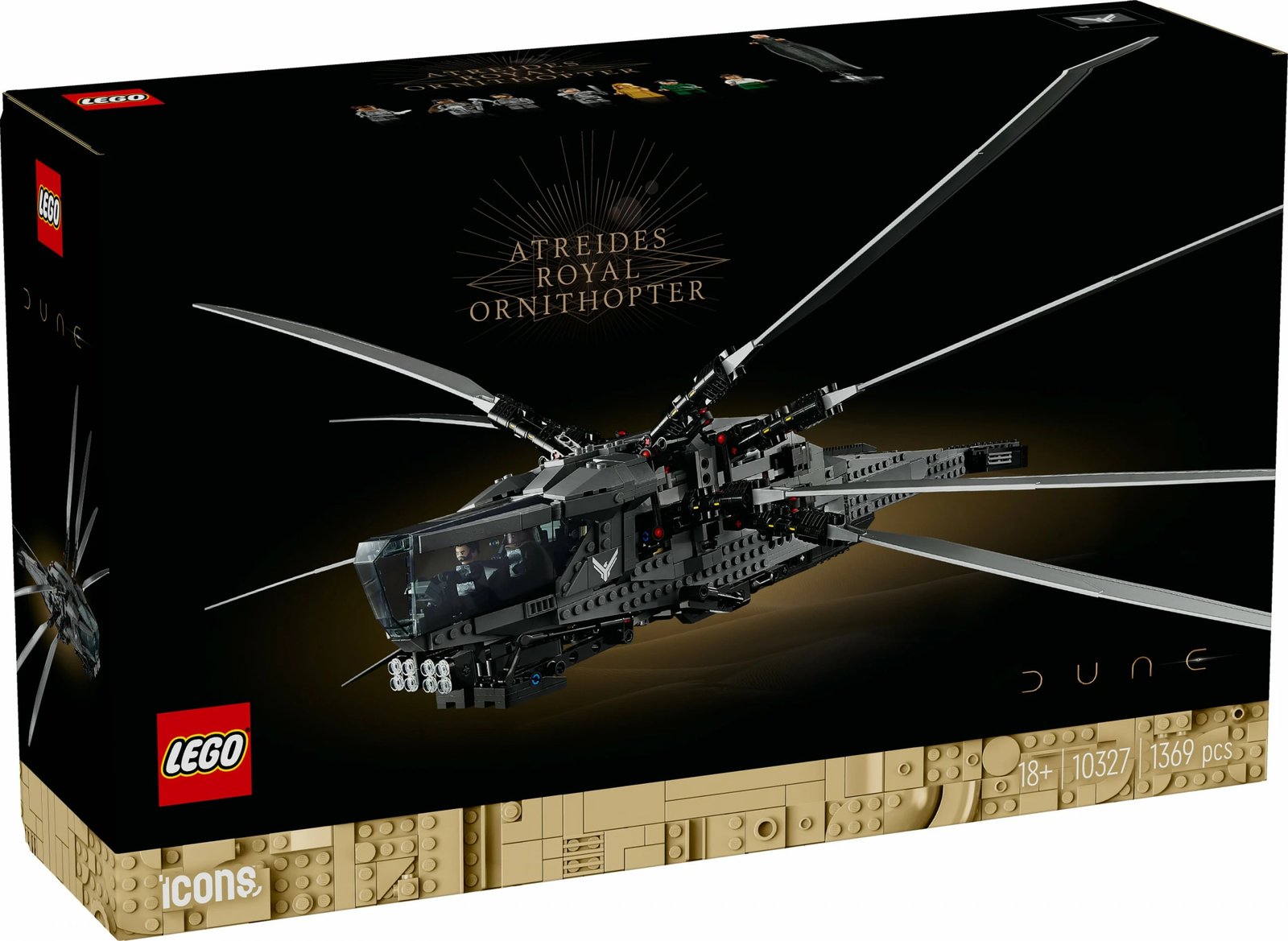 Set ndërtimi LEGO Dune Atreides Royal Ornithopter 1369 pjesë, multingjyrësh