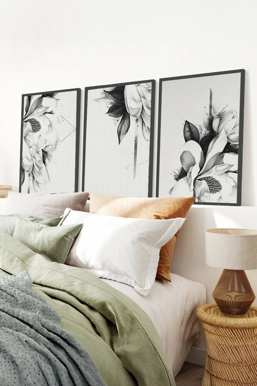 Pikturë dekorative me kornizë MDF (3 copë), Wallity, Huhu479S, 50x35cm