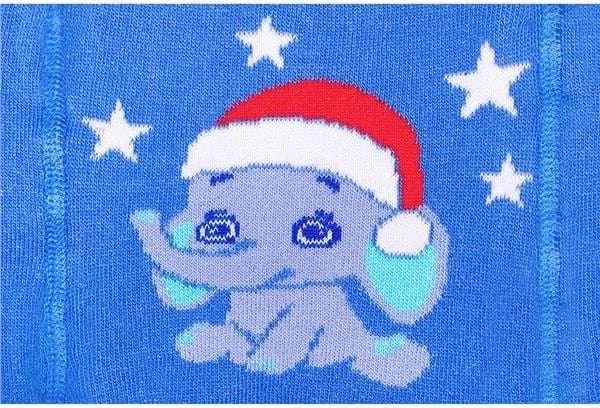 Getra pambuku, New Baby, motiv elefant festash, madhësia 68 (4-6 muaj), blu