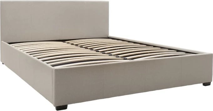 Krevat Norse dopio, material stof ngjyrë ekru, me hapsirë për depo, 160x200cm