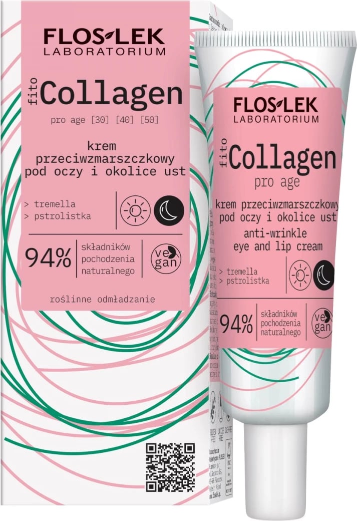Krem për sy dhe buzë për femra Floslek fitoCollagen Pro Age Anti-Wrinkle, 30ml
