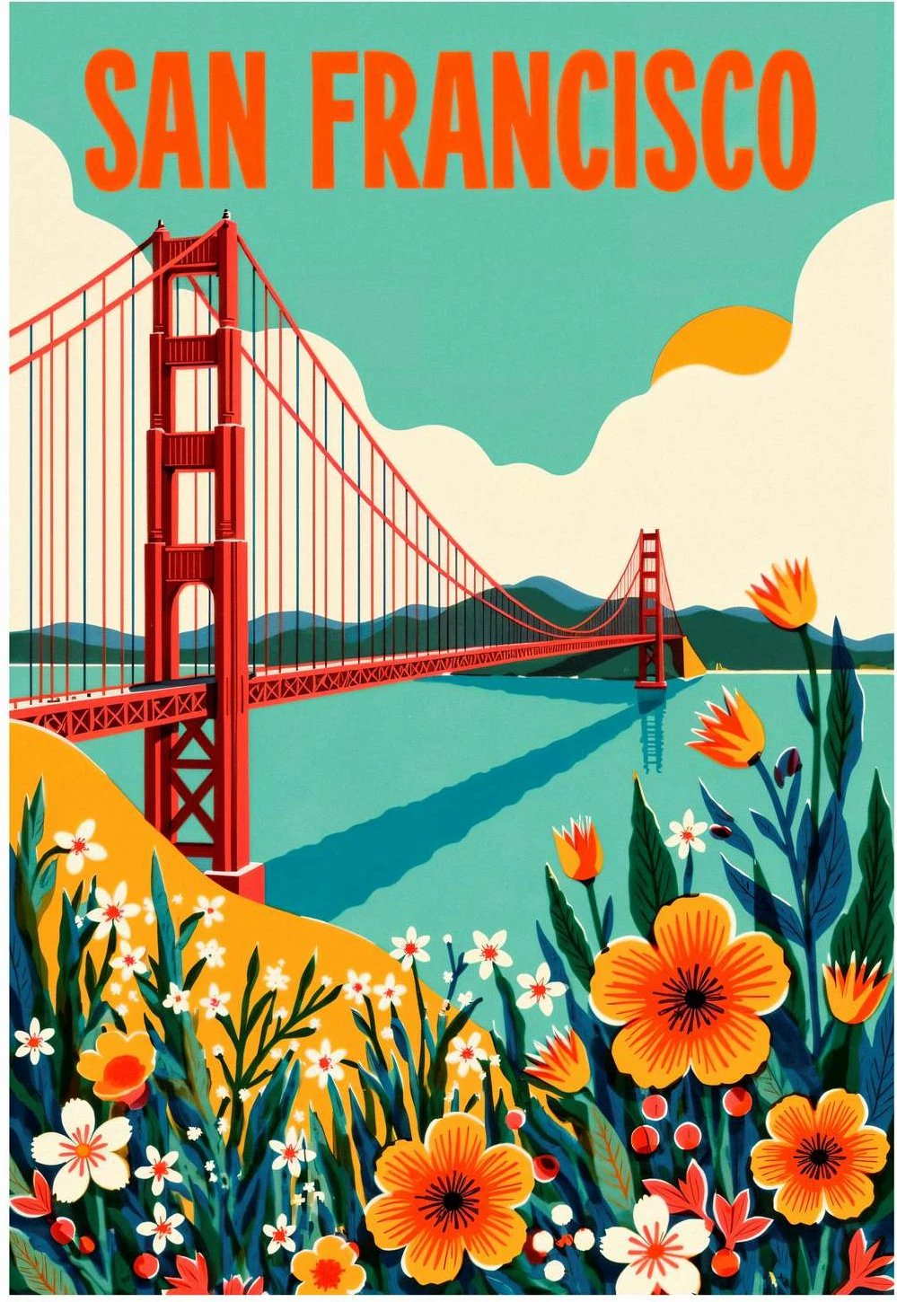 Pikturë dekorative me kornizë MDF, Wallity, Mp-00119, shumëngjyrëshe, 40x50cm