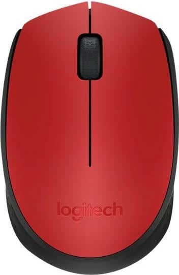 Maus Logitech M171 2.4 GHz wireless me USB 2.0 nano-marrës, ambidrejtë, i kuq/zi (910-004641)