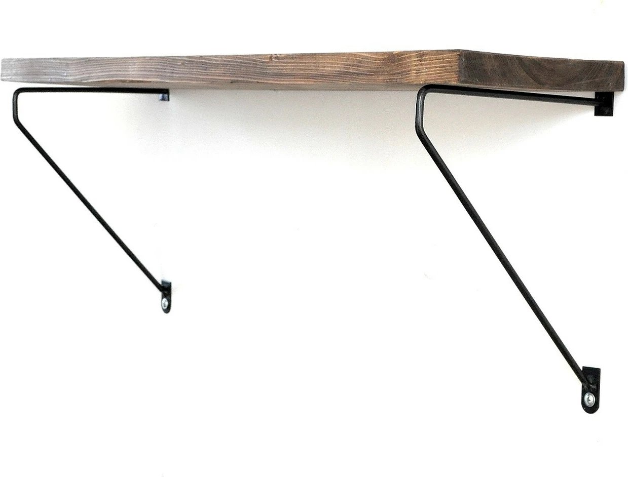 Raft dekorativ prej druri për mur, Hanah Home, Wr038, ngjyrë arre dhe e zezë