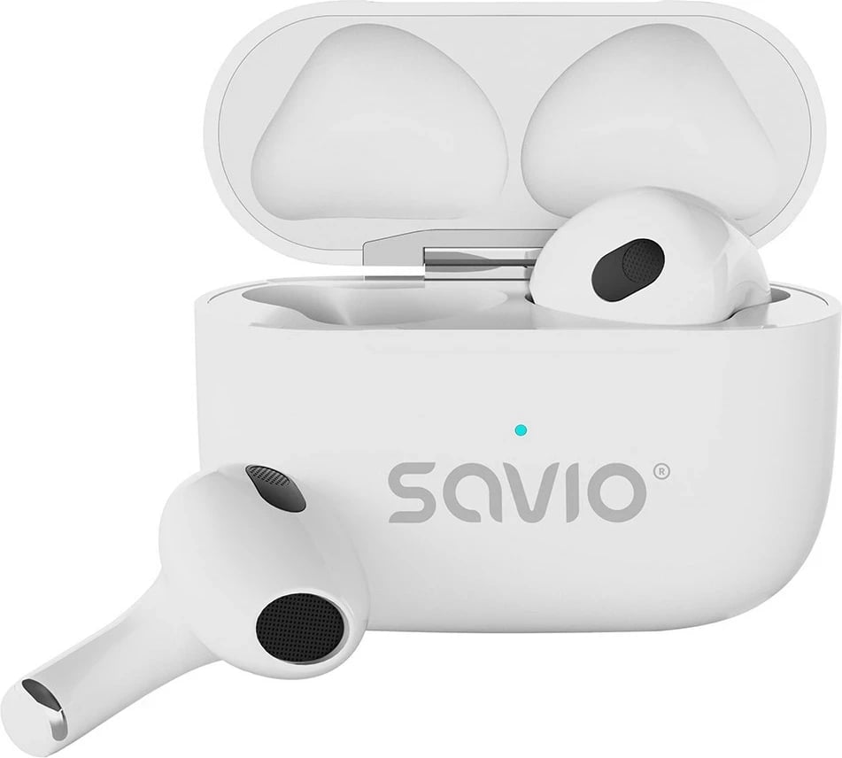 Kufje SAVIO TWS-01 PRO, wireless, earbuds, të bardha