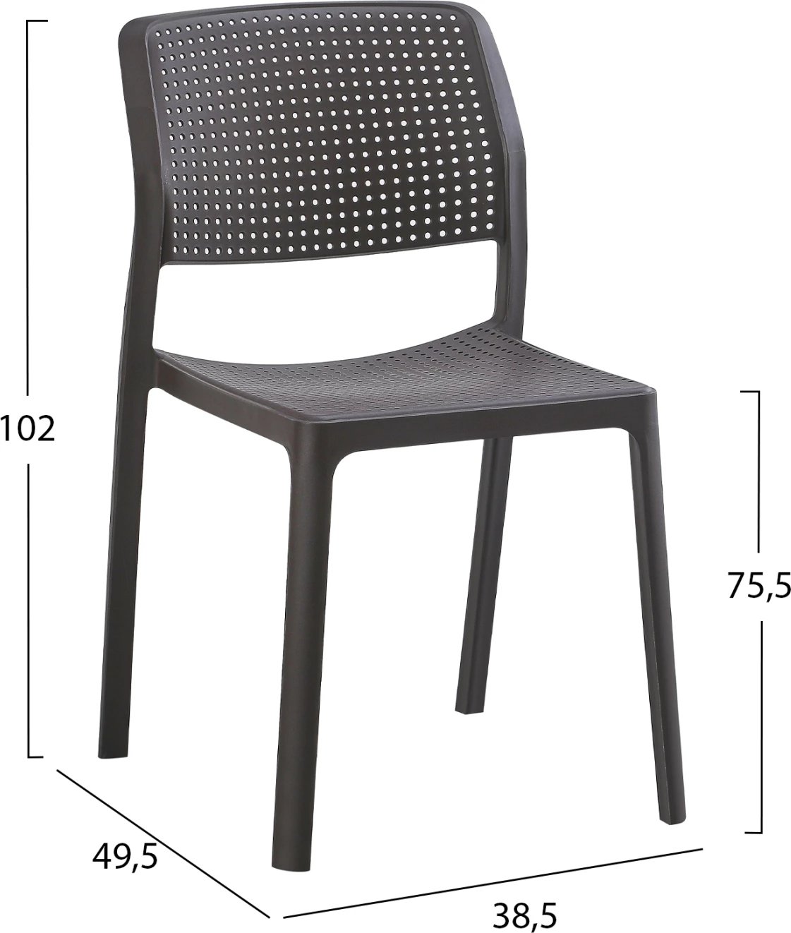 Karrige për jashtë COMFEE FH6101.09 polipropileni ngjyrë kafe 41x57x82H cm