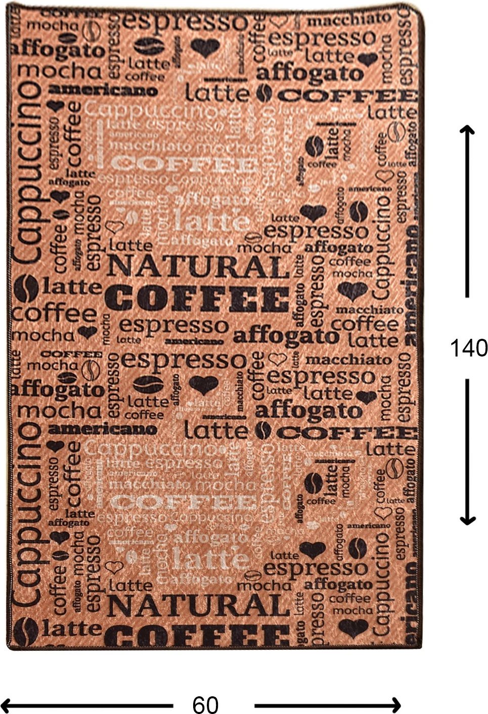 Qilim për korridor, 60x140cm, Conceptum Hypnose, Fincan - karamel