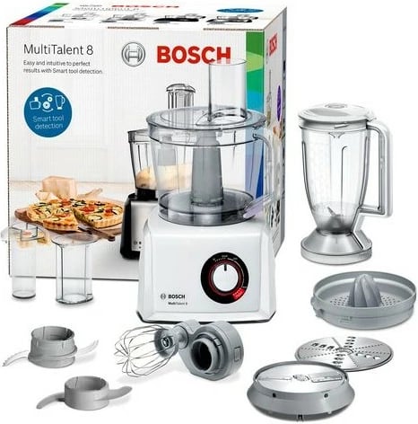 Pajisje kuzhine Bosch MultiTalent 8, 3.9 L, 1.5 L, 2 disqe, e bardhë