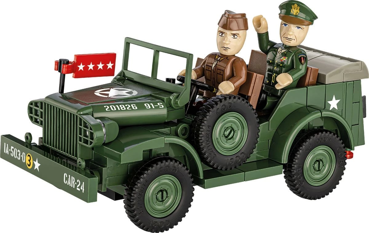 Set blloqesh Cobi Klocki Dodge WC-56 Command Car, 208 pjesë, me 2 figurina, Jeshile