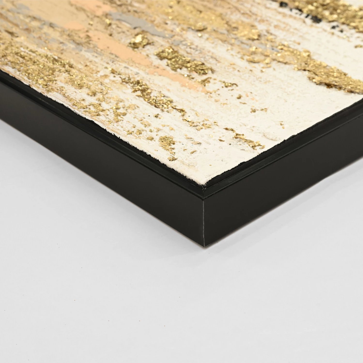 Pikturë muri abstrakte, kornizë PS e zezë, FH4574.01, 142x4.5x72 cm