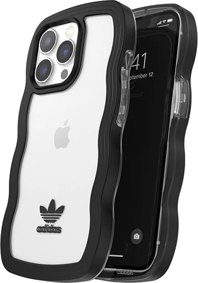 Mbështjellës Adidas OR Wavy Case për iPhone 13/13 Pro, 6.1", silikoni, zi-transparente