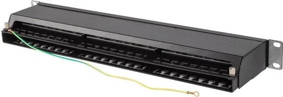Paneli i Patch-it Lanberg PPSA-1048-B, 19" 1U kat. 6A ekranuar FTP me 48 porta, ngjyrë e zezë