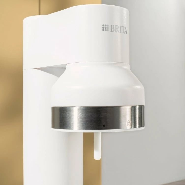 Saturator uji Brita sodaTRIO, çelik/bardhë, me cilindër CO2 dhe dy shishe