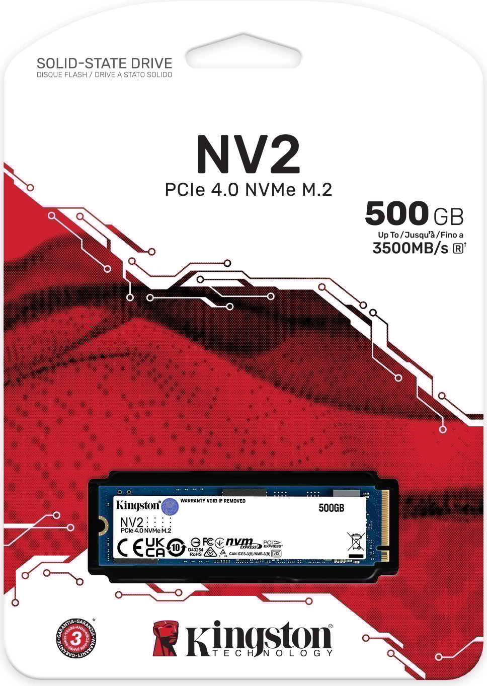 SSD Kingston NV2 500GB, M.2 2280, PCIe 4.0
