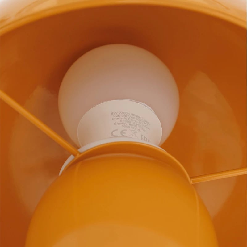 Llambë tavoline Mushi, metal, ngjyrë e verdhë, 20x24.5cm