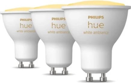 Llamba LED Philips Hue GU10 WA 4.3W, 3-pako