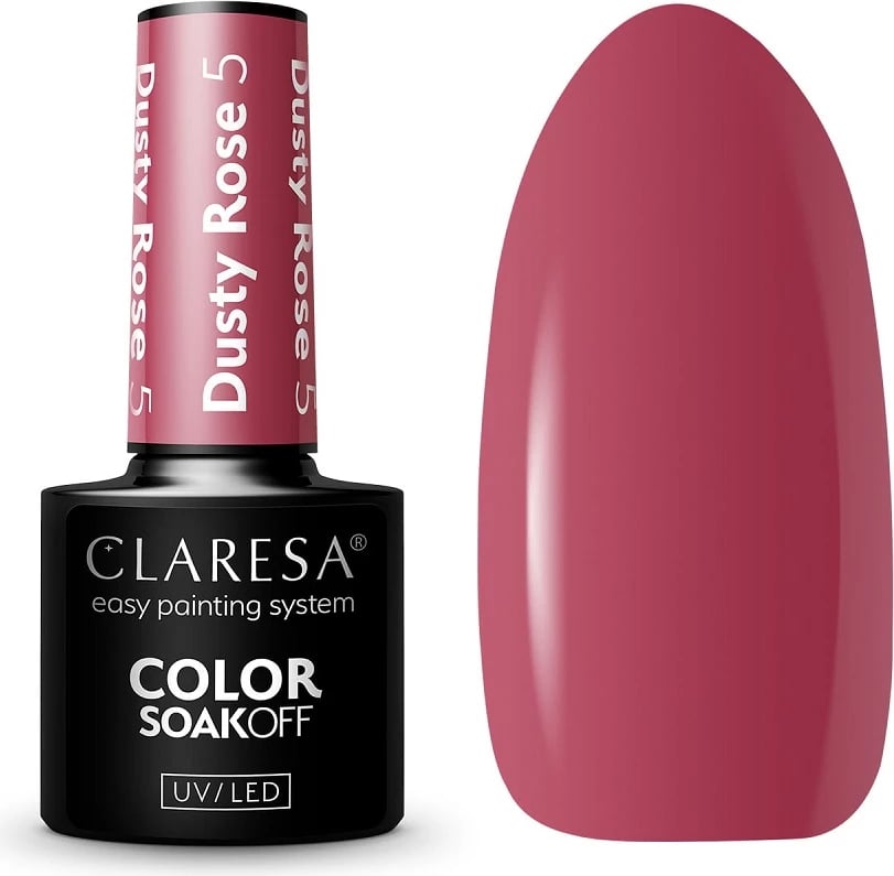 Llak për thonj Claresa Soak Off UV/LED Dusty Rose Hybrid 5g për femra