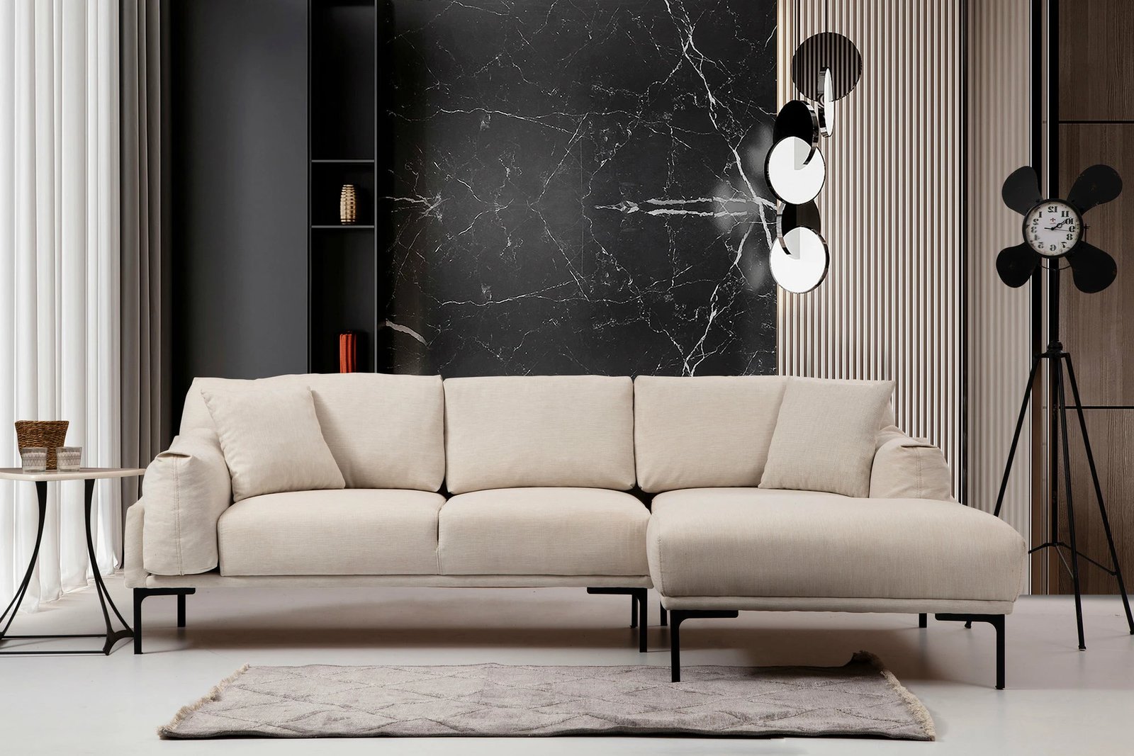 Këndare Leo, këndore e djathtë, ngjyrë krem