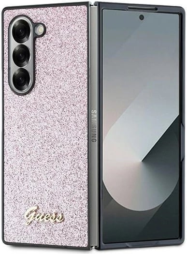 Mbështjellës Guess 4G Glitter Script për Samsung Galaxy Z Fold 6, Rozë