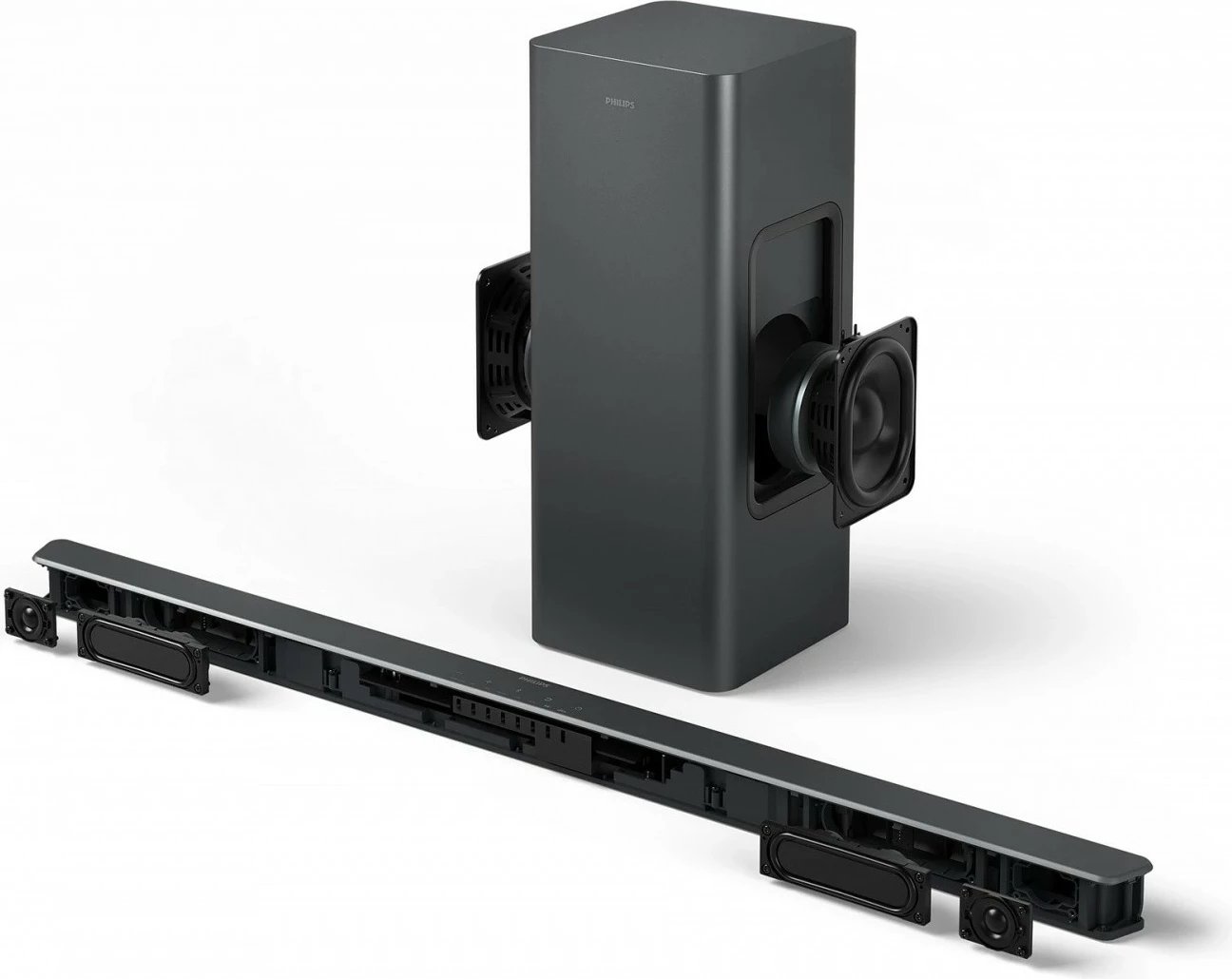Soundbar Philips TAB6309/10 me subwoofer pa tela, 320W, Gri