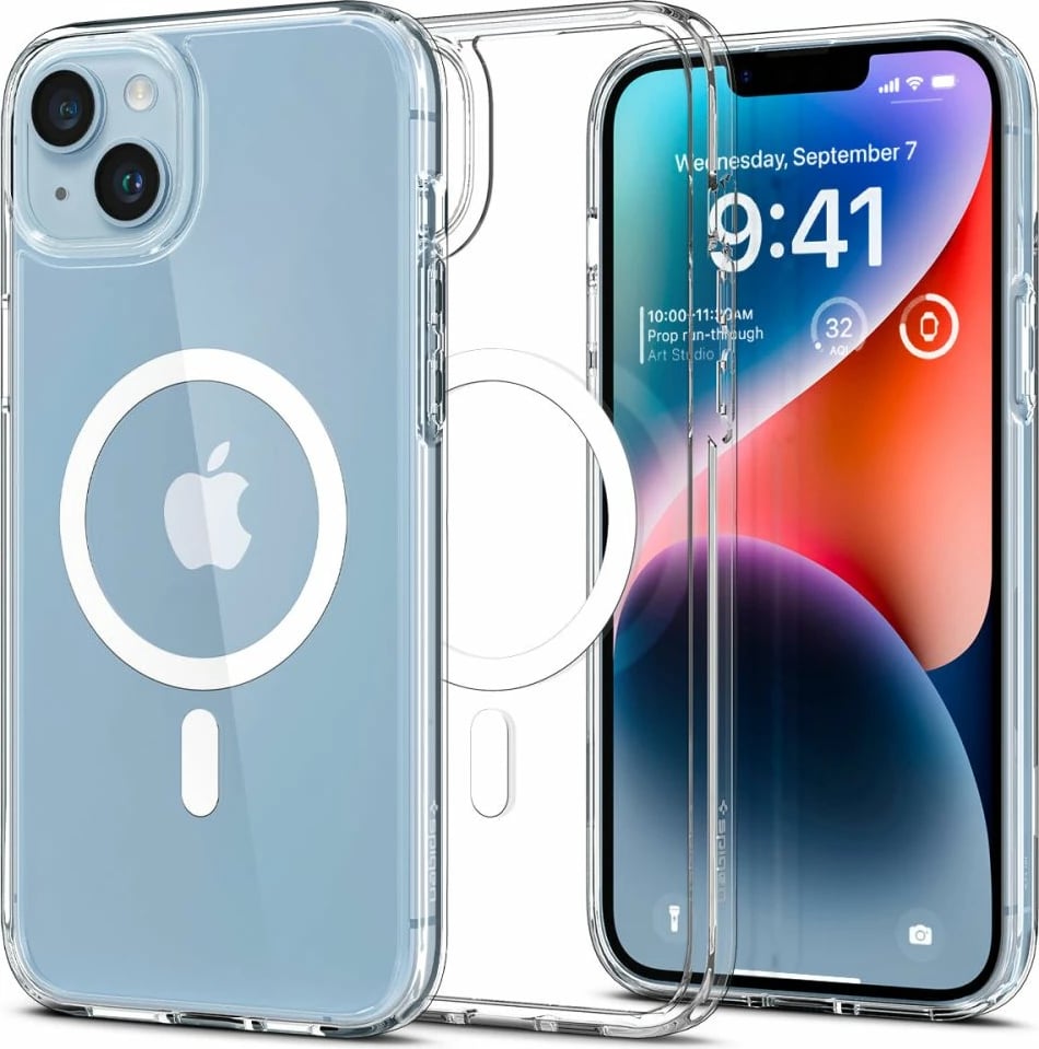 Mbështjellës Spigen Ultra Hybrid Mag për iPhone 14, Transparent/Bardhë