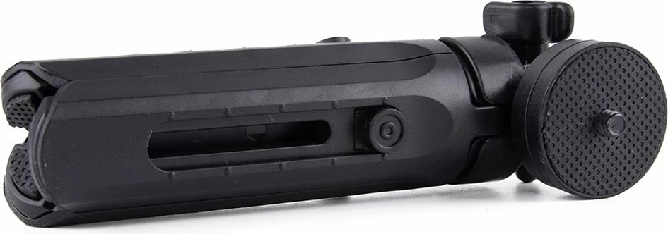 Mini tripod/selfie stick Hurtel 16-21 cm, për celular/GoPro, kllapë 55-90 mm, rrotullim 360°, i zi