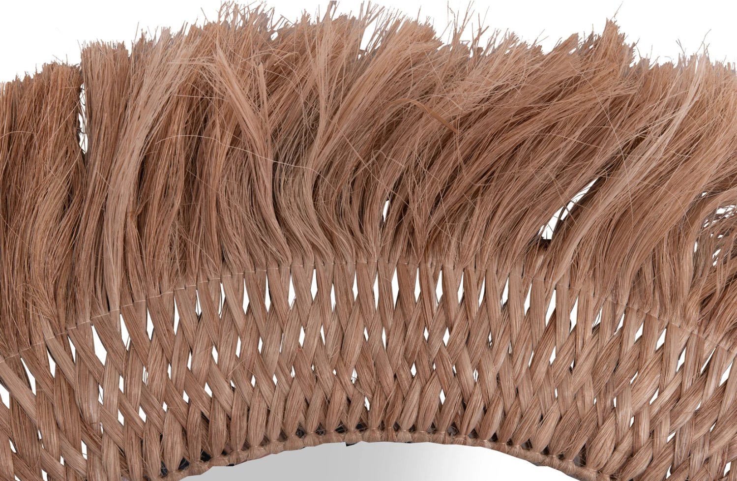 Pasqyrë muri rrethore me fibra abaka, ngjyrë natyrale, 120x4x120cm, FH7747