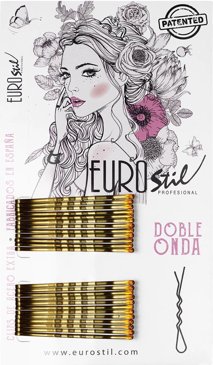 Kapëse flokësh Eurostil Doble Onda bronzi 24 copë