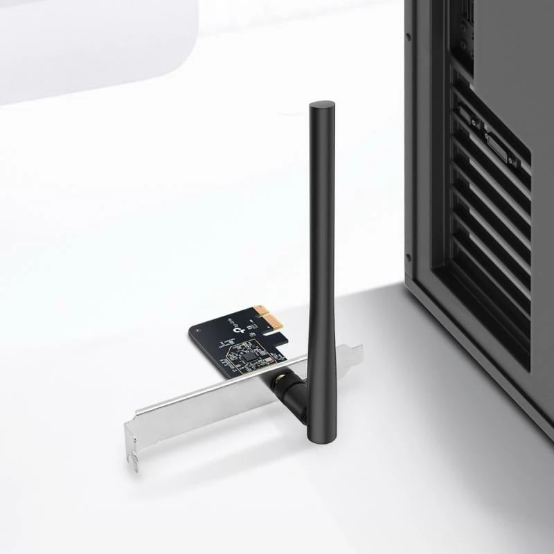 Adapter Wi‑Fi PCIe, TP-Link Archer T2E, AC600 Dual-Band, e zezë/argjend