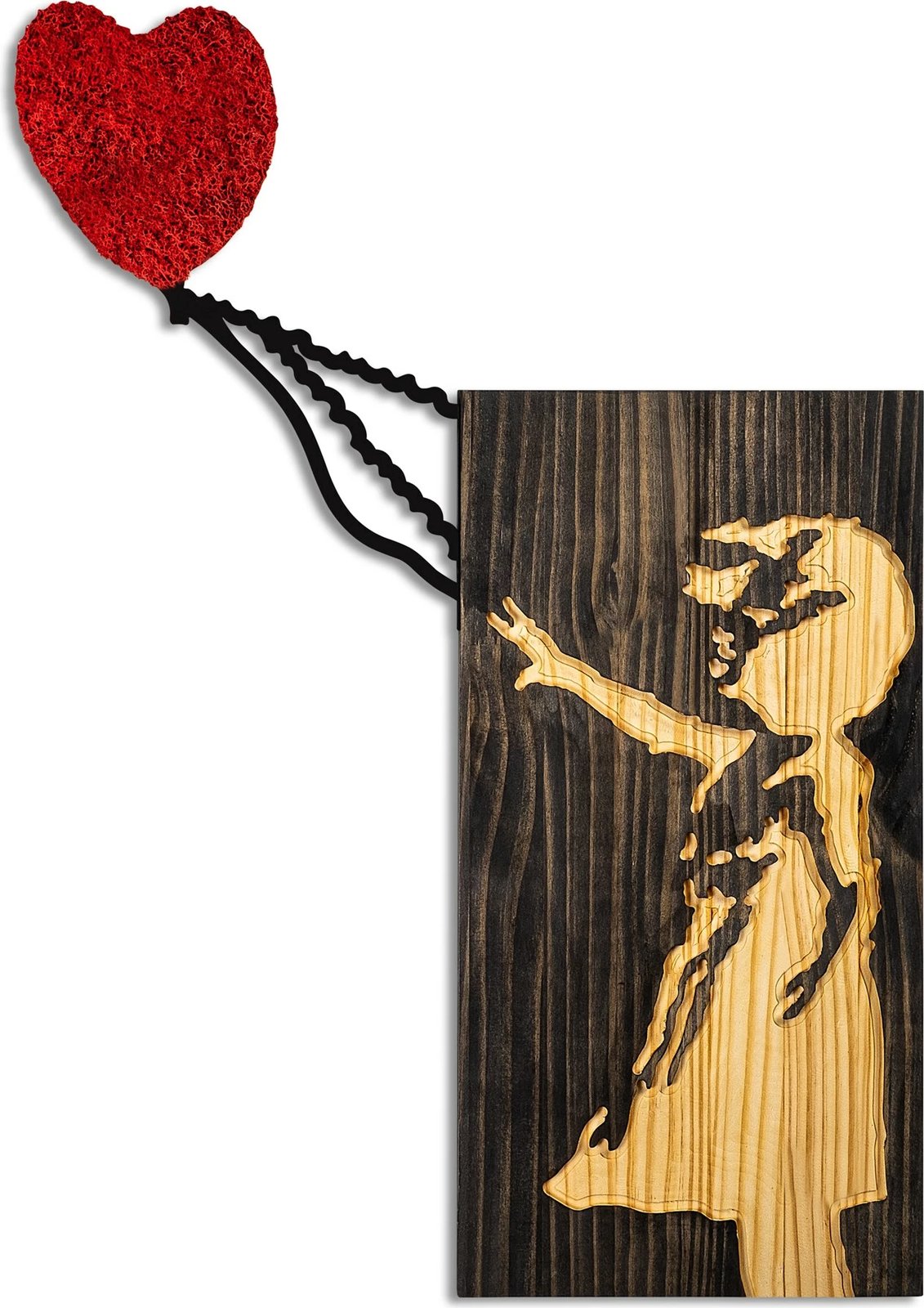 Aksesor dekorativ prej druri për mur, Wallity Banksy, 60x83cm