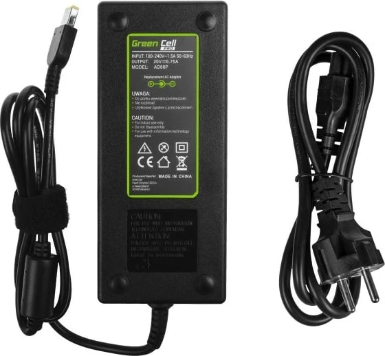 Adapter rryme Green Cell PRO AD68P për Lenovo Y70, 135W, 20V 6.75A, i zi