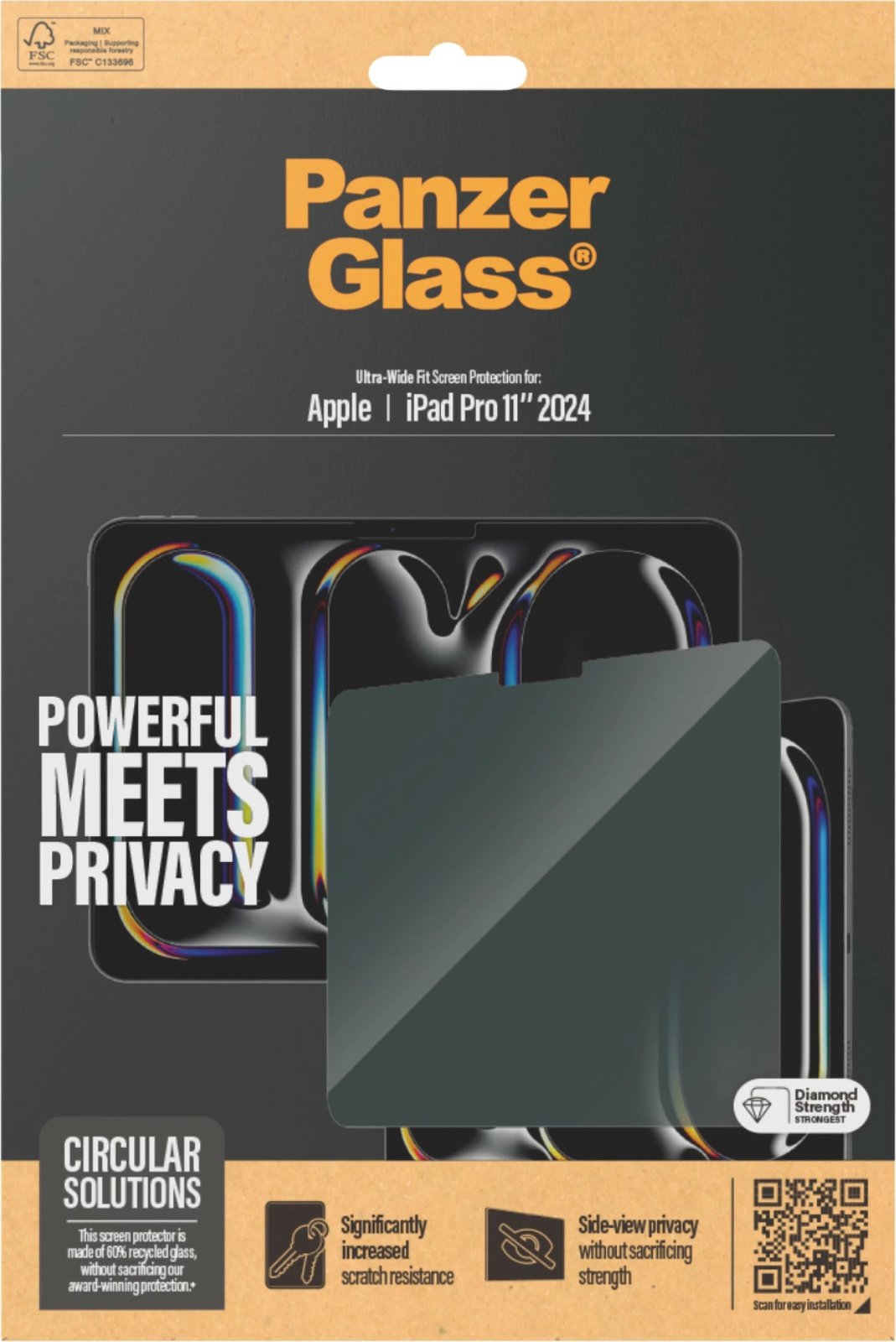 Mbrojtës ekrani PanzerGlass për iPad Pro 11 2024, privacy, transparent