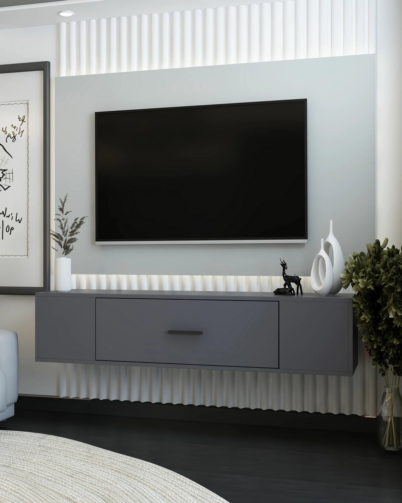 Komodë për TV, ngjyrë antracit, Skye Decor, Kodaks