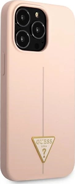 Mbështjellës Guess GUHCP13XSLTGP për iPhone 13 Pro Max 6.7", silikon, rozë