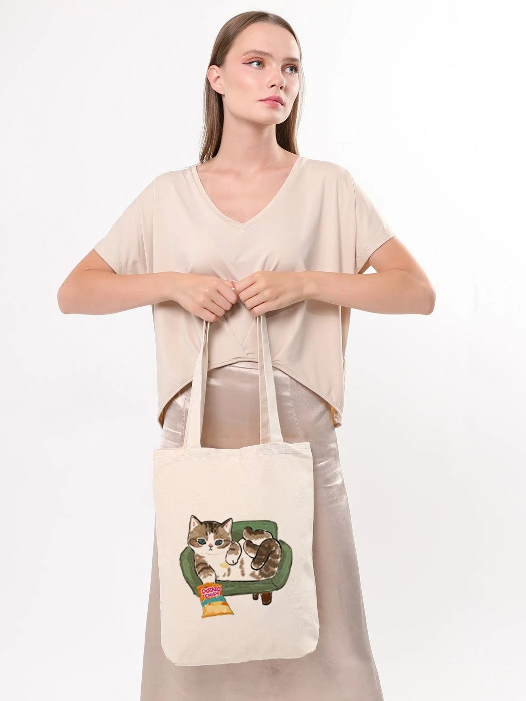 Torbë tote Zoozie Bags, 1616, krem