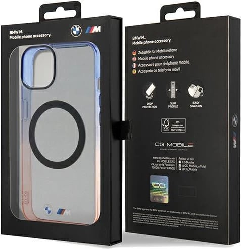 Mbështjellës BMW Gradient Bumper MagSafe për iPhone 15 Plus / 14 Plus, Gri