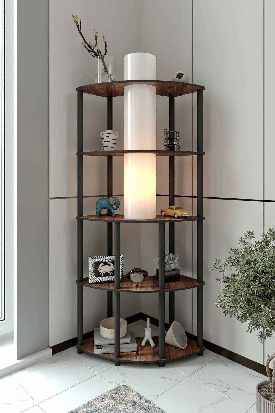 Llampë dyshemeje Opviq, ngjyrë arre, Conrad