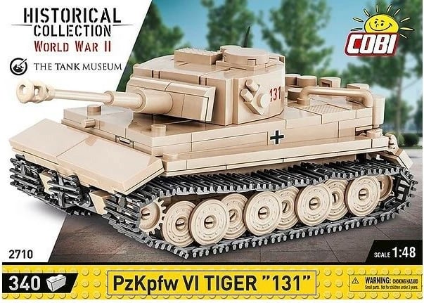 Set blloqesh Cobi Klocki PzKpfw VI Tiger 131, 340 pjesë, bezhë