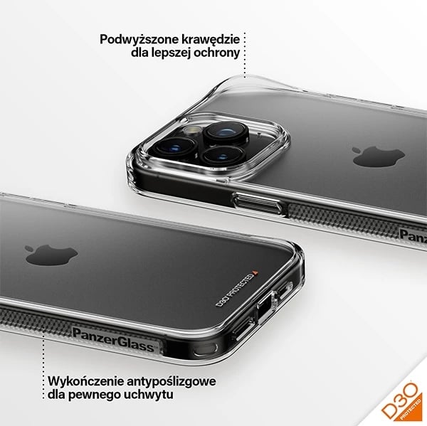 Mbështjellës PanzerGlass HardCase me D3O për iPhone 15 Pro Max, transparent