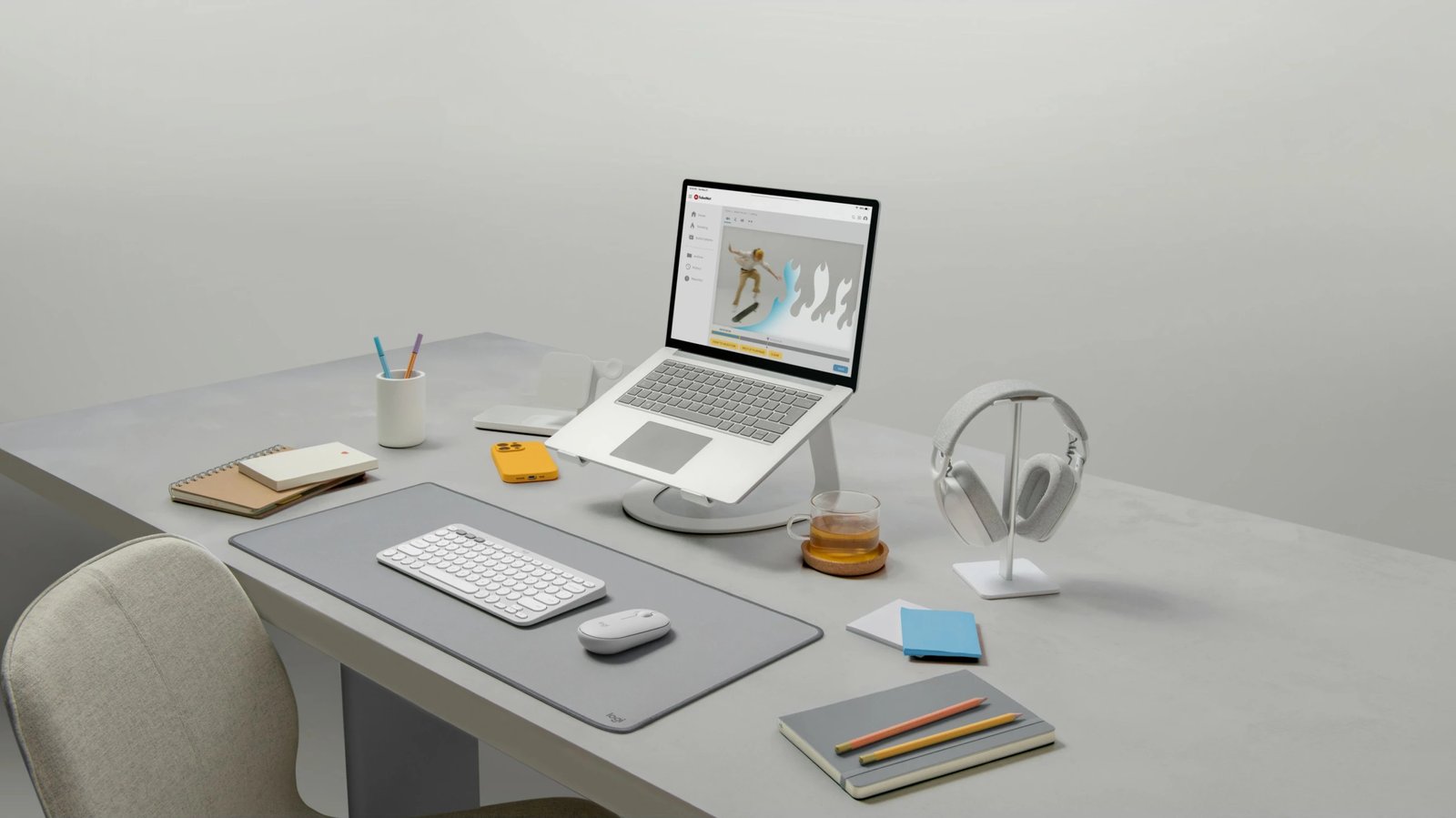 Set maus dhe tastierë Logitech Pebble 2 Combo, Tonal White