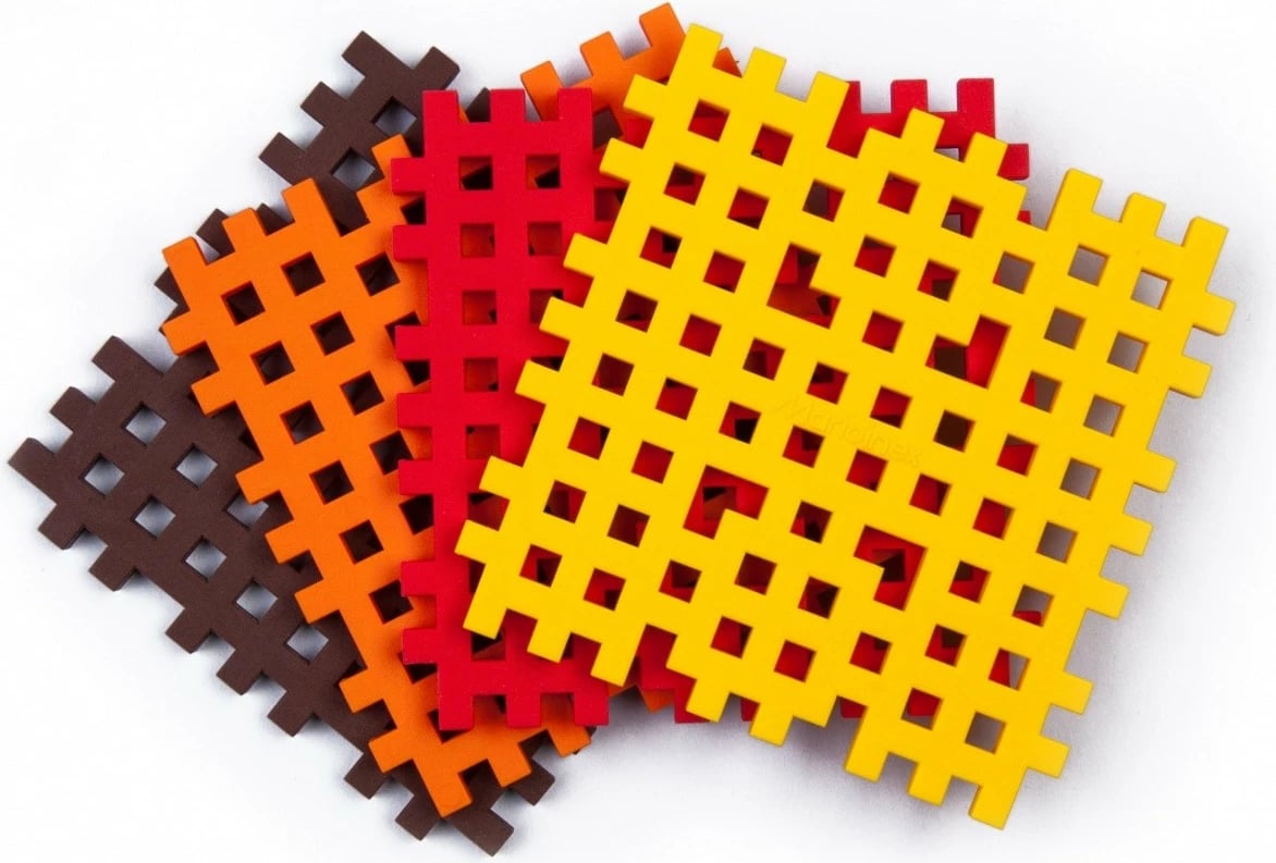 Set bazash ndërtimi Marioinex Mini Waffle, 4 copë, shumëngjyrëshe