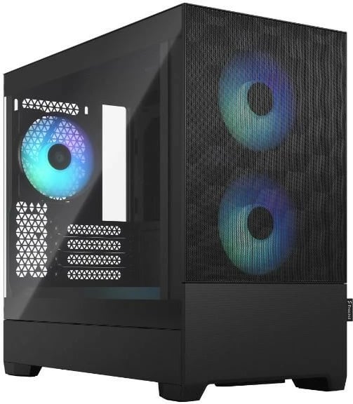 Kasë Fractal Design Pop Mini Air RGB, Mini Tower, Micro ATX/Mini ITX, e zezë, xham i temperuar