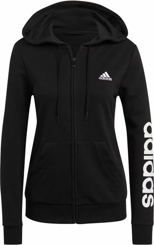 Duks me kapuç adidas për femra, i zi