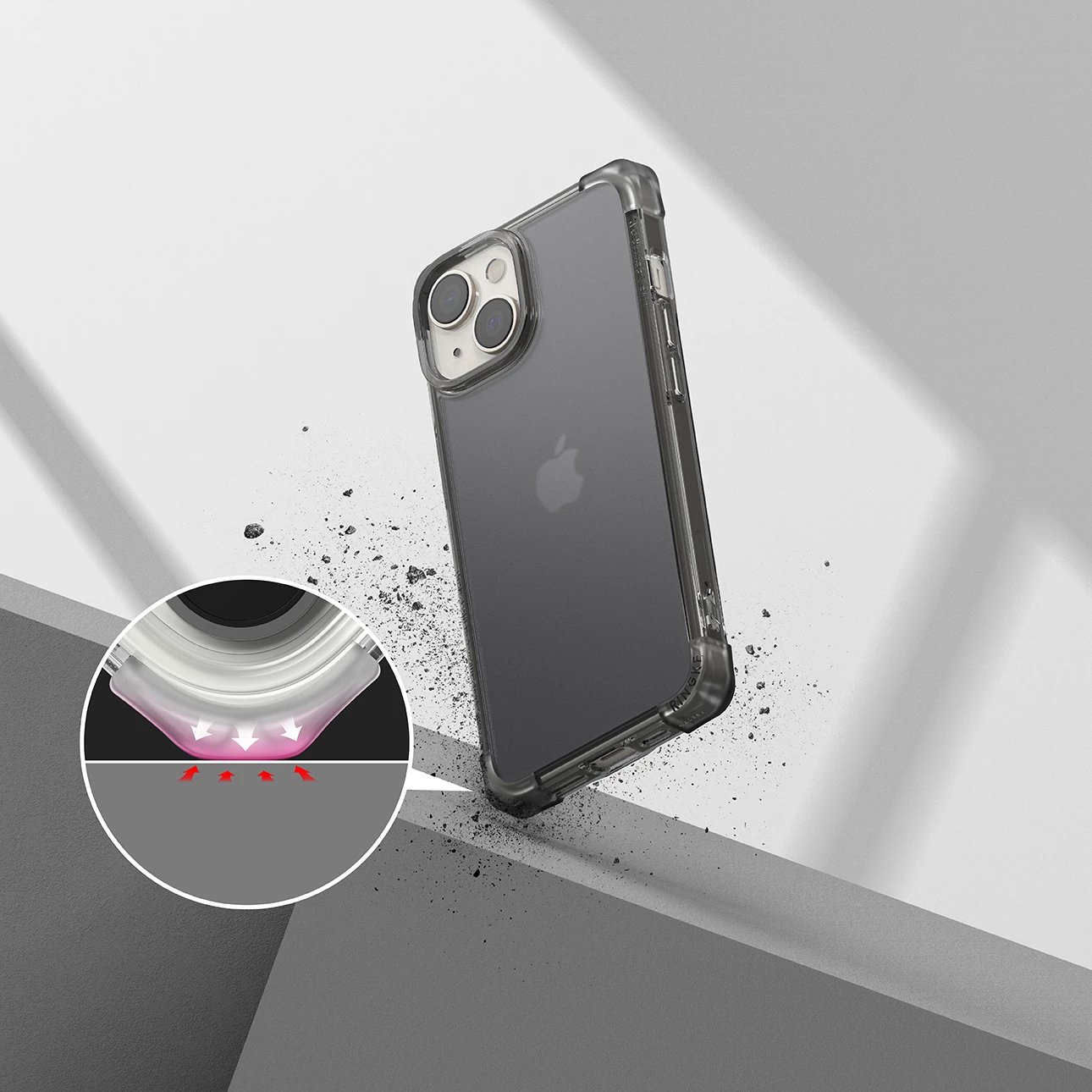 Mbështjellës Ringke Fusion Bumper për iPhone 14 Plus, gri