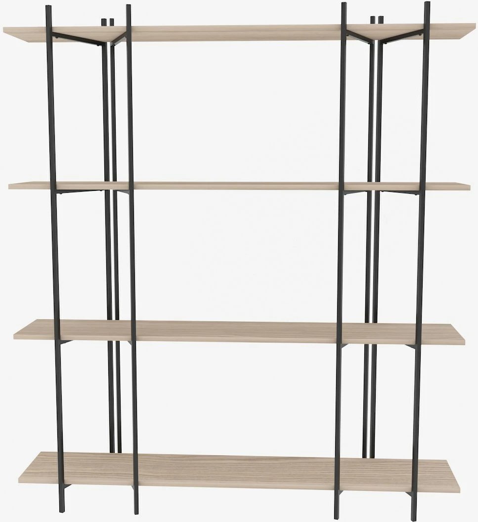 Raft librash Skye Decor, ngjyrë lisi dhe e zezë