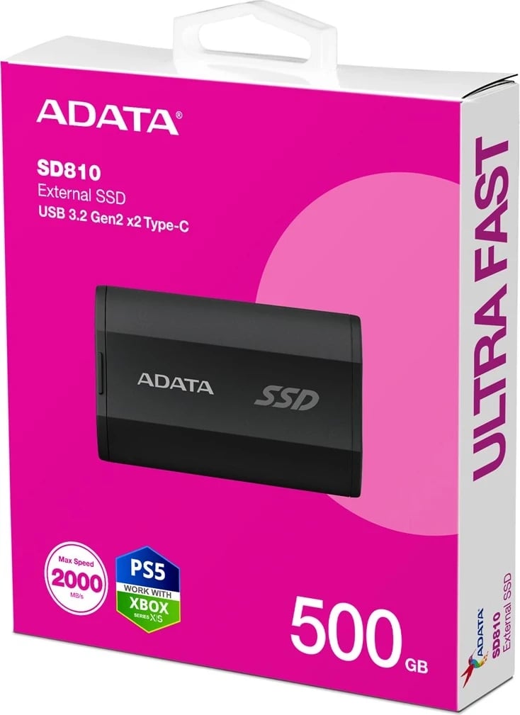 SSD jashtëm ADATA SD810, 500 GB, i zi