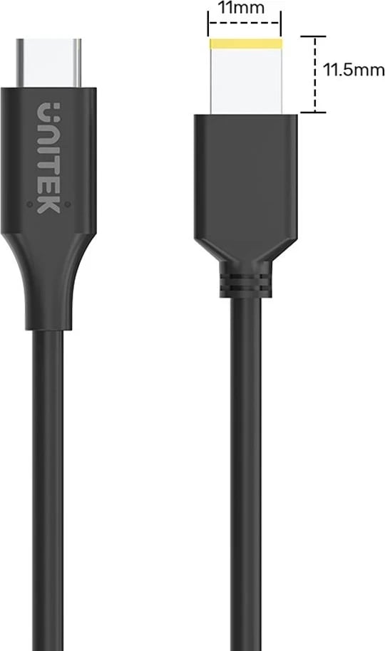 Kabeli i Energjisë për Laptop Unitek 65W USB-C - DC11*4,5mm, i zi
