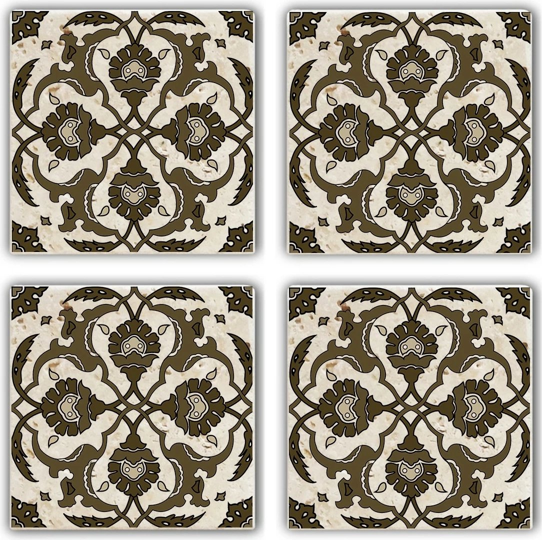Nënkupa guri natyral Hermia, shumëngjyrëshe, TAB368883734, set prej 4 copësh, 10x10x1cm