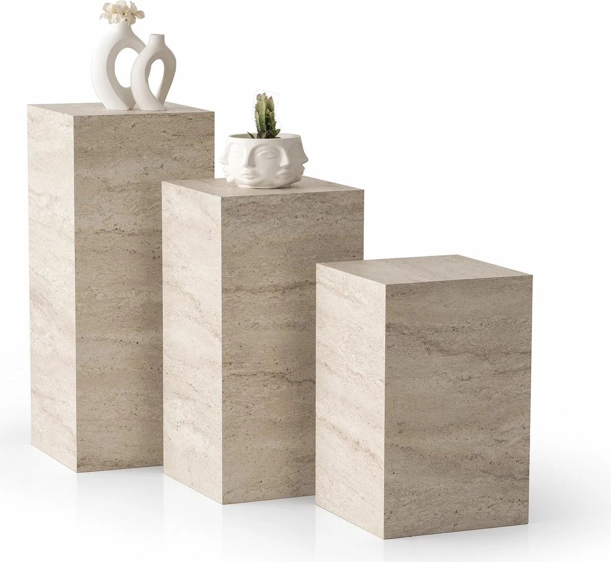 Set mbajtësesh për lule, ngjyrë travertin, Skye Decor, 3 copë, 9540 Set mbajtësesh për lule, ngjyrë travertin, Skye Decor, 3 copë, 9540
