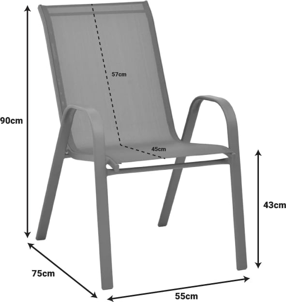 Tavolinë me karrige për terasë Ensure-Calan set 5 copë metal-tekstiline kafe